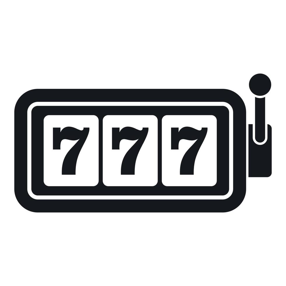 Lucky Seven auf Spielautomaten-Symbol, einfacher Stil vektor