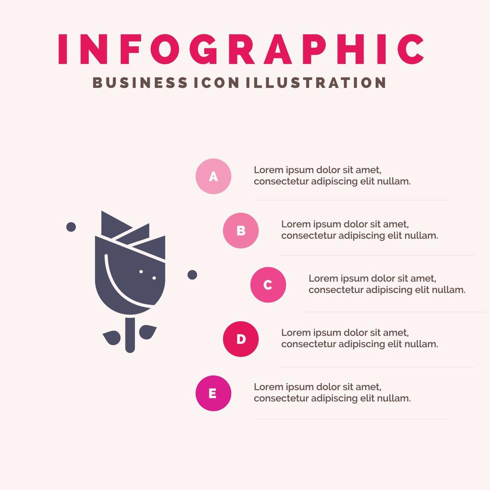 blomma påsk natur Semester fast ikon infographics 5 steg presentation bakgrund vektor