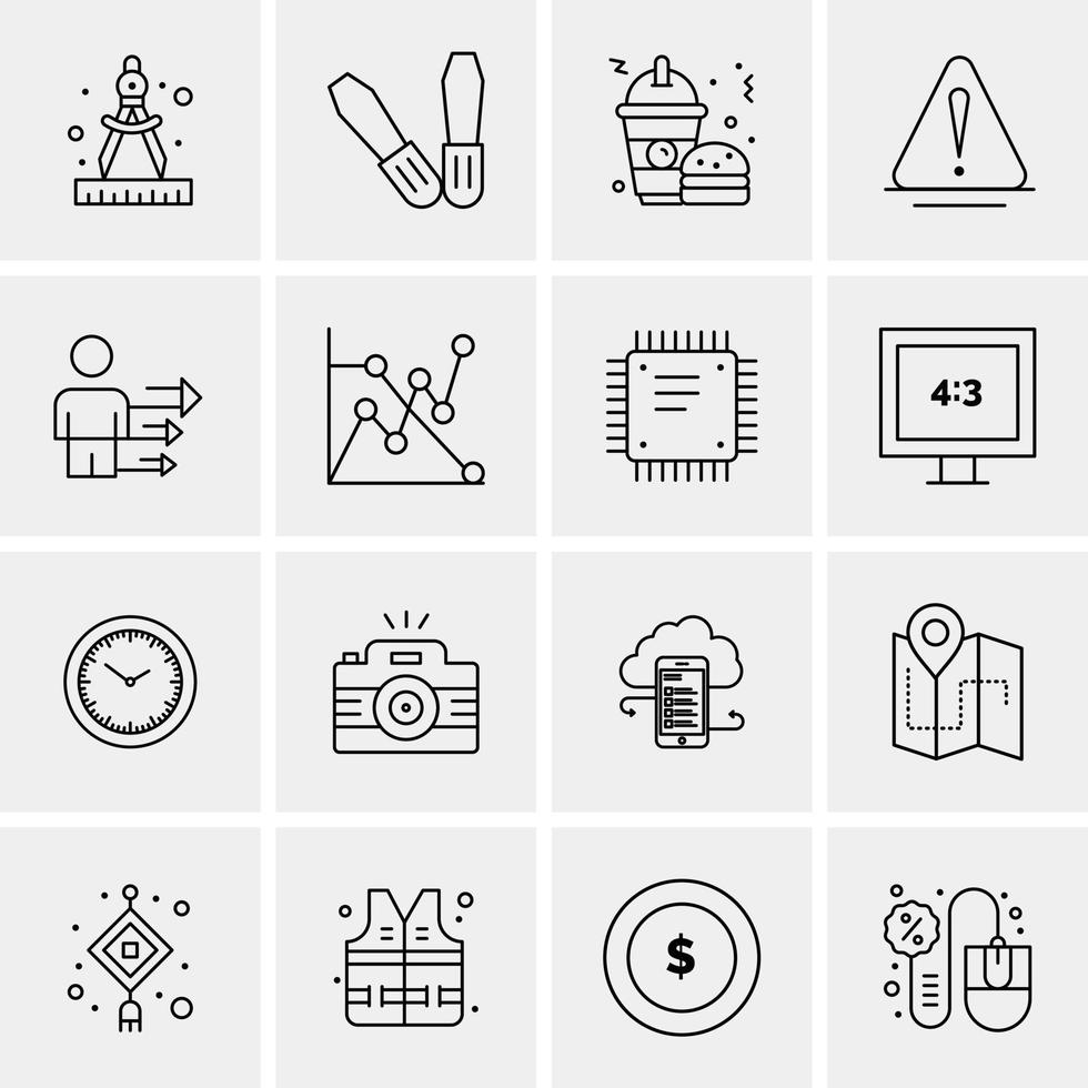 16 universelle Business-Icons Vektor kreative Icon-Illustration zur Verwendung in Web- und Mobilprojekten