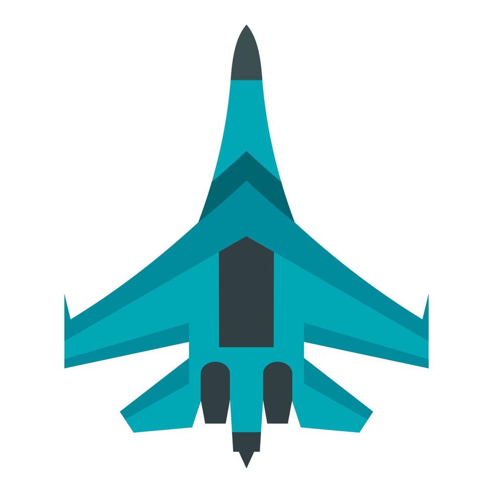 schnelles Militärflugzeug-Symbol, flacher Stil vektor