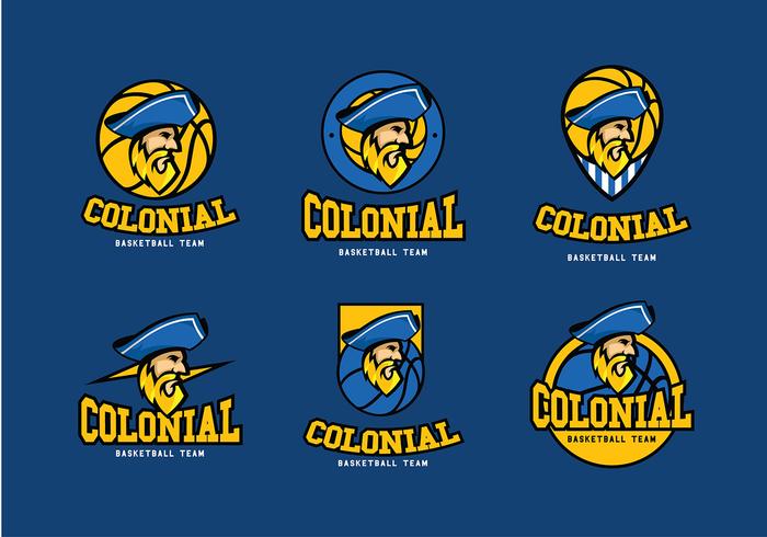 Colonial Basketball Logo Free Vector