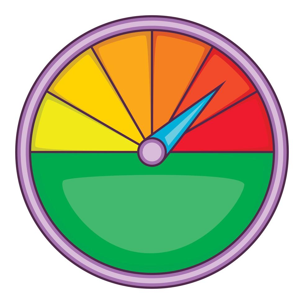färgrik hastighetsmätare ikon, tecknad serie stil vektor