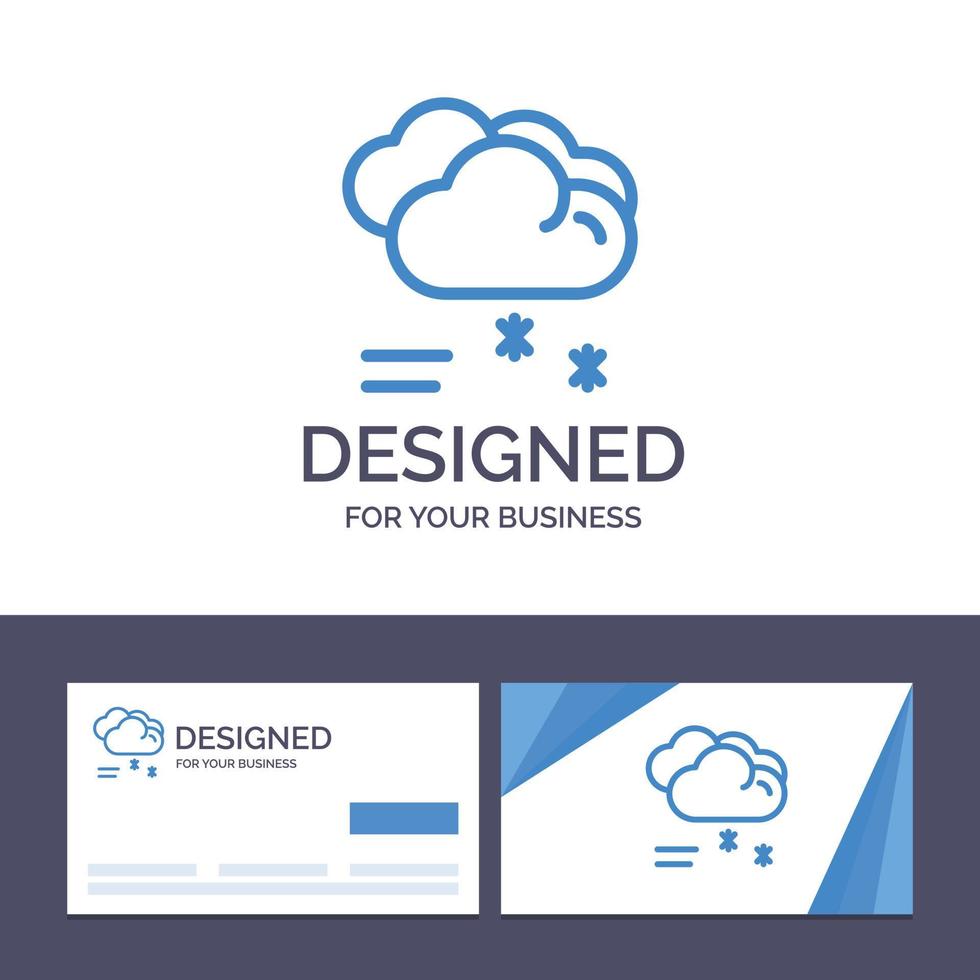 kreative visitenkarte und logo-vorlage wolkenregnen prognostizieren regnen regnerische wettervektorillustration vektor