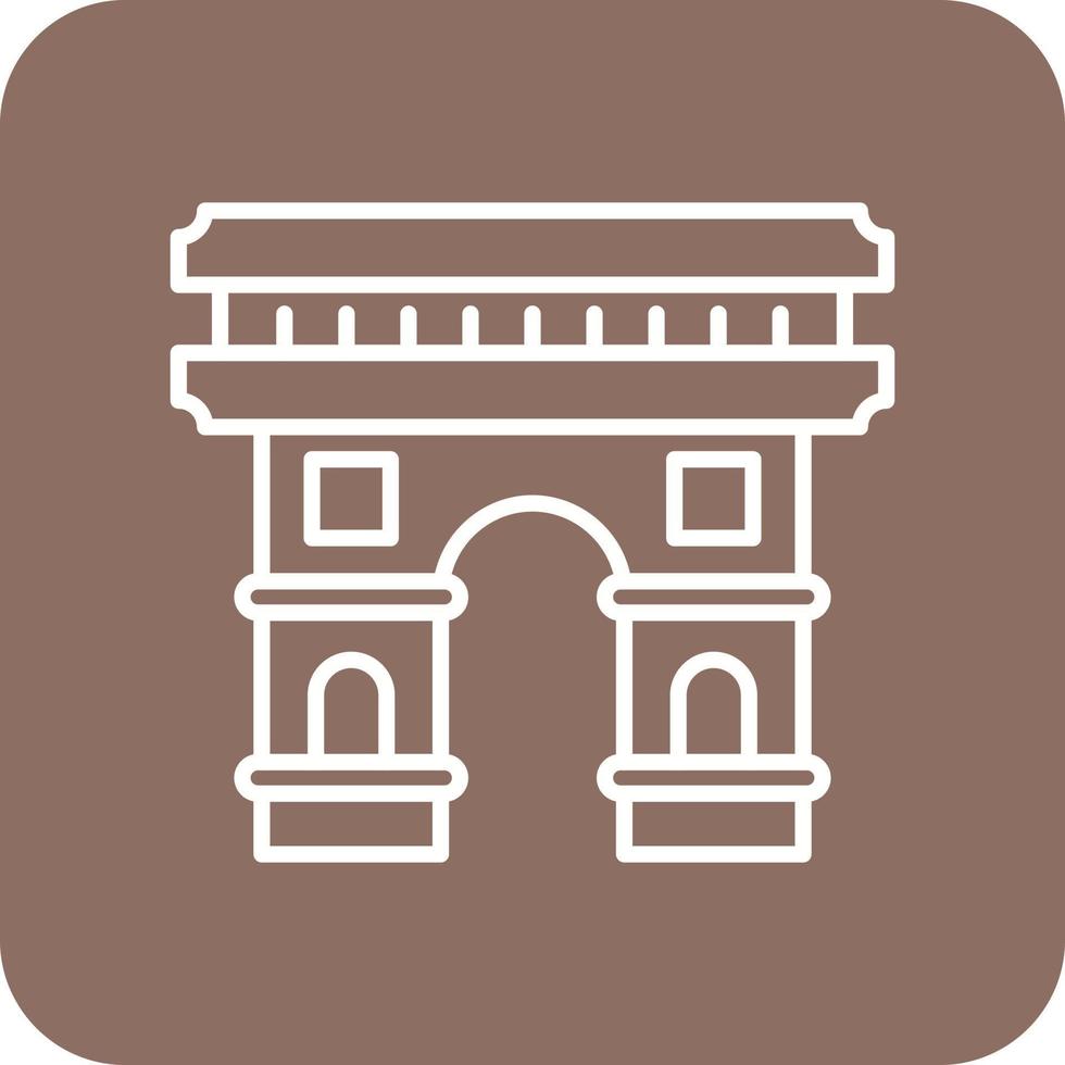 Arc de Triomphe Linie runde Ecke Hintergrundsymbole vektor