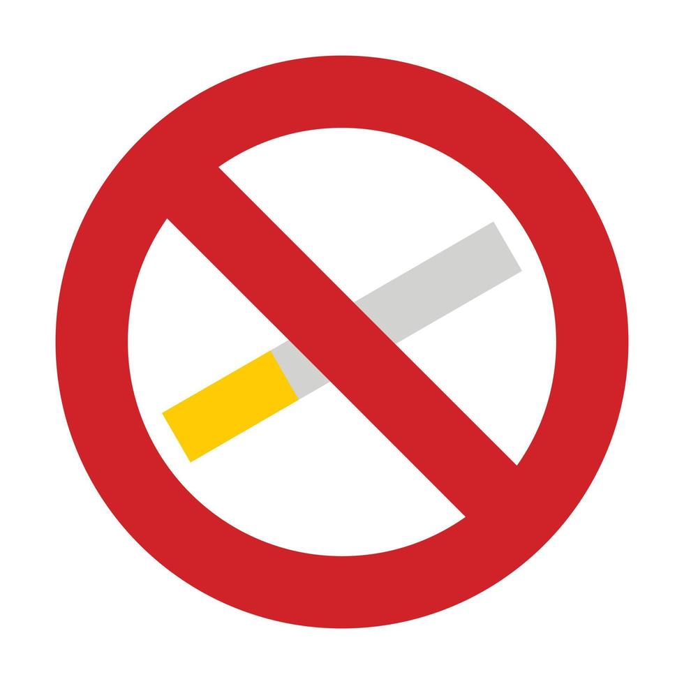 Nej rökning ikon, platt stil vektor