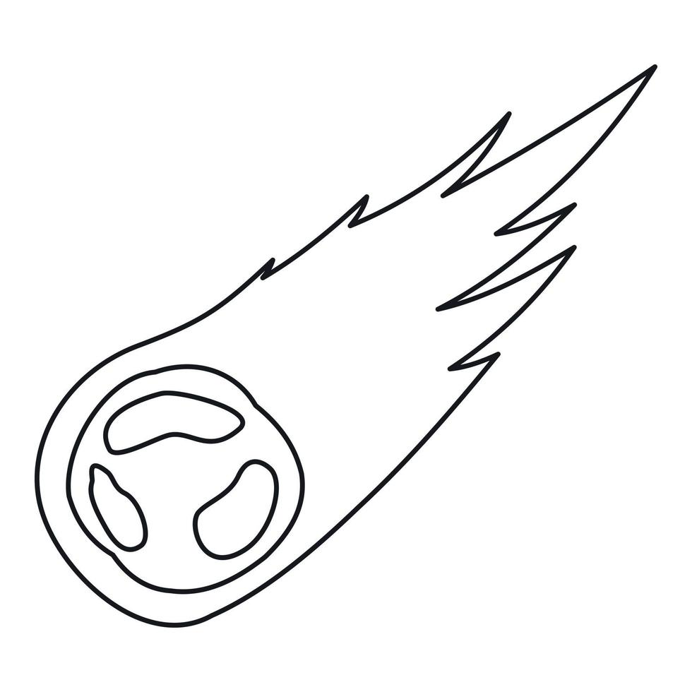 fallendes Meteor-Symbol, Umrissstil vektor
