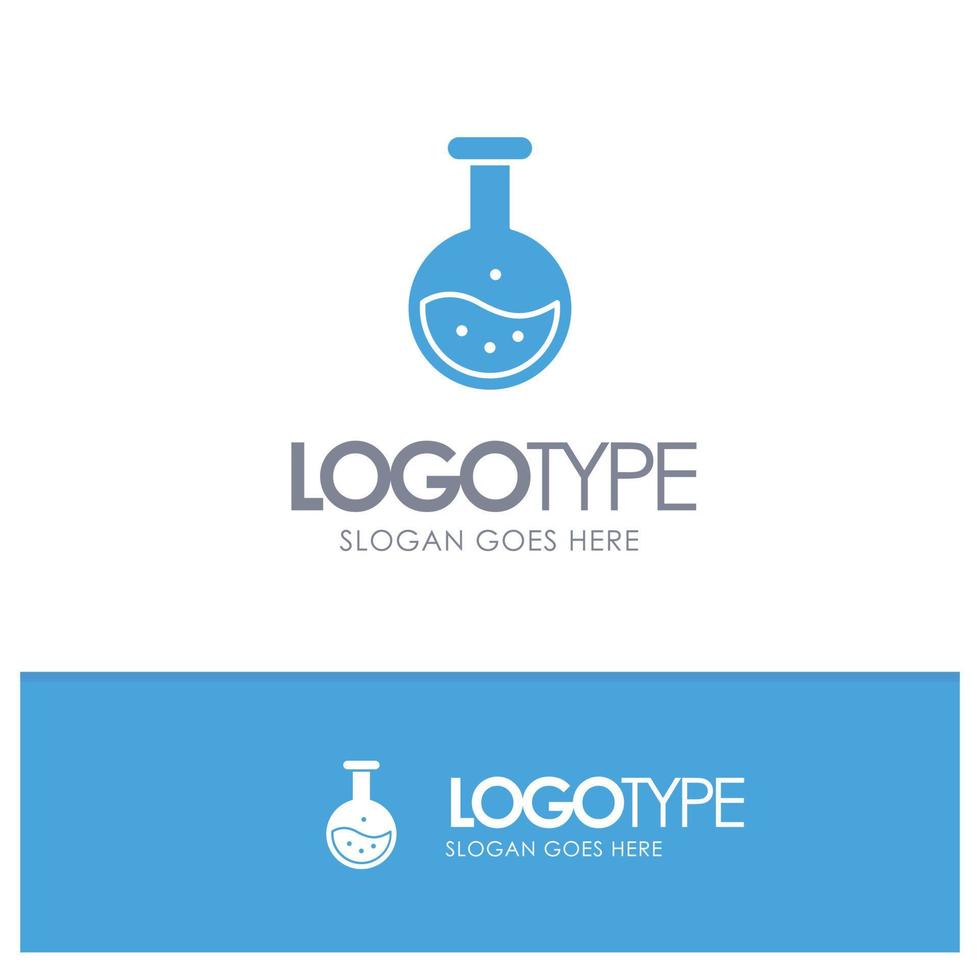 rör labe vetenskap testa utbildning blå fast logotyp med plats för Tagline vektor