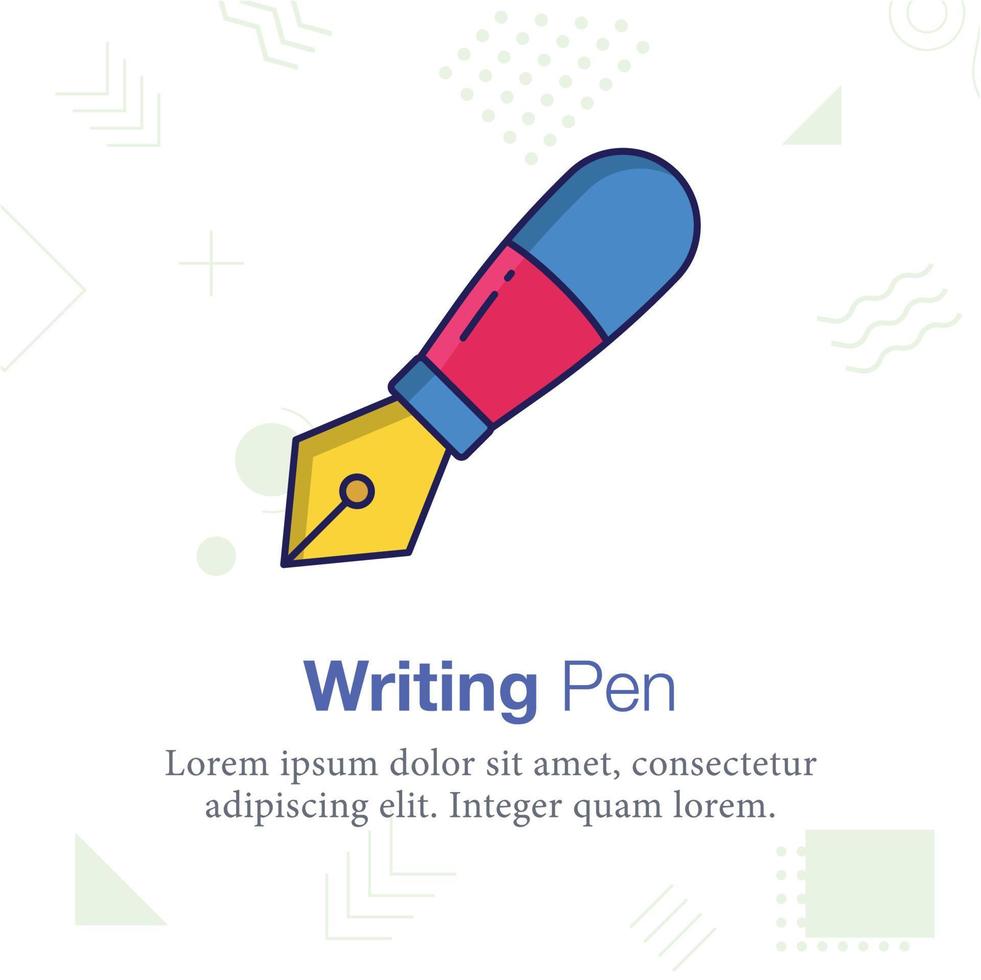 skrivning penna vektor illustration ikon, relaterad till skola och utbildning