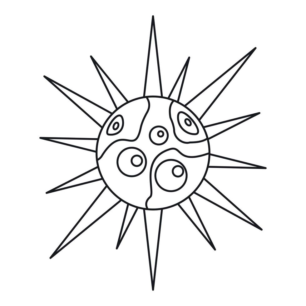 runda cell virus ikon, översikt stil vektor