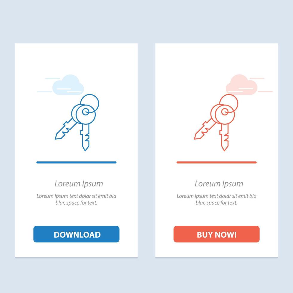 schlüssel tür haus home blau und rot jetzt herunterladen und kaufen web-widget-kartenvorlage vektor