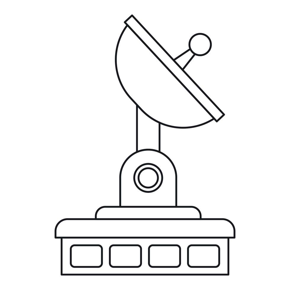 satellit kommunikation station ikon översikt stil vektor