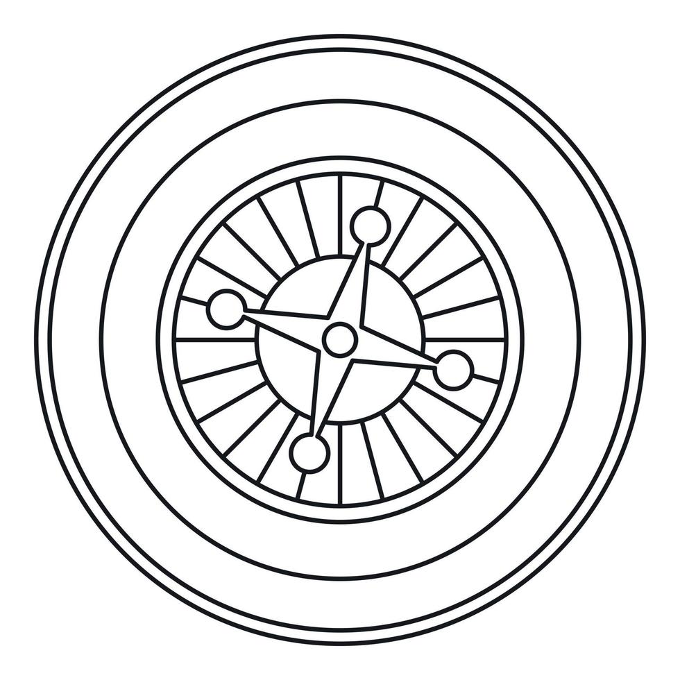 Casino-Roulette-Symbol, Umrissstil vektor