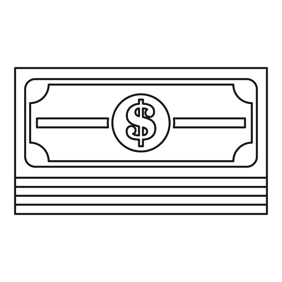 Geldstapel-Symbol, Umrissstil vektor