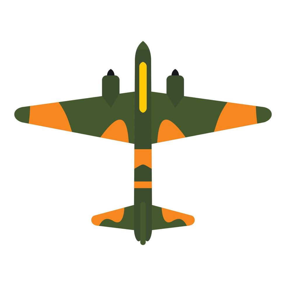 Militärflugzeug-Symbol, flacher Stil vektor