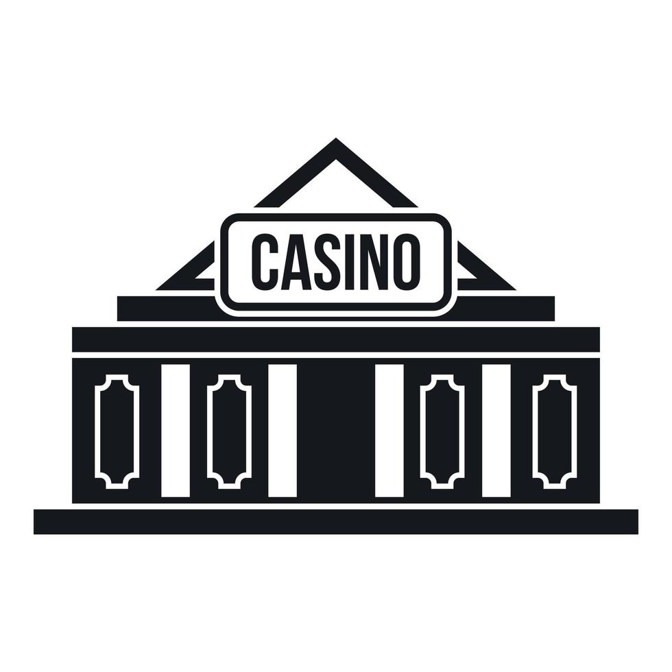 Casino-Gebäude-Ikone, einfacher Stil vektor