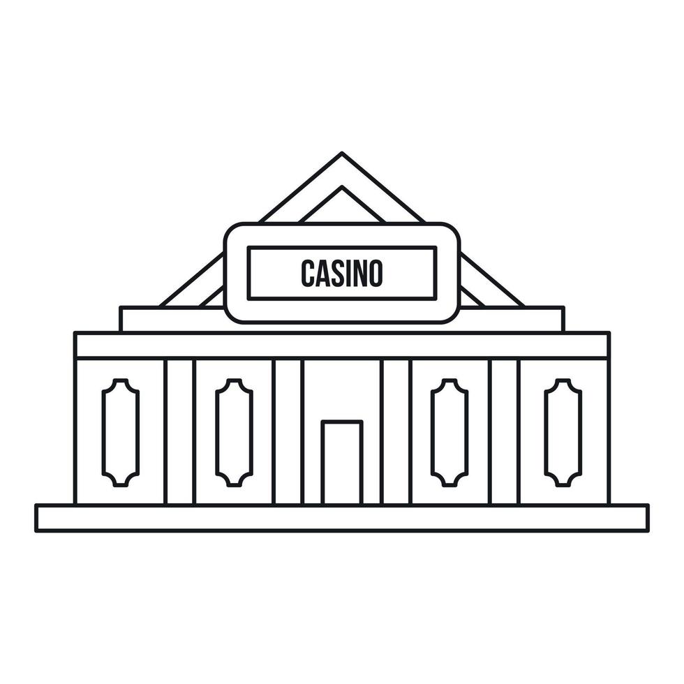 kasino ikon, översikt stil vektor
