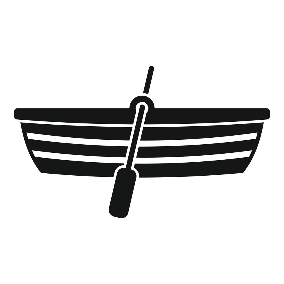 invandrare trä båt ikon, enkel stil vektor