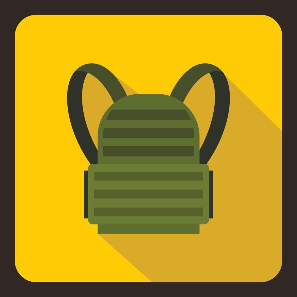 militär ryggsäck ikon, platt stil vektor