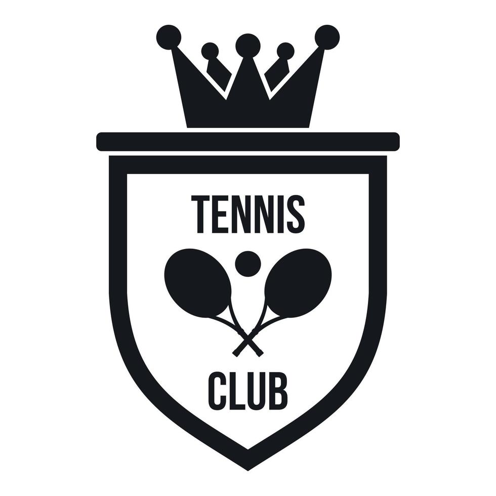 Wappen der Tennisclub-Ikone, einfacher Stil vektor