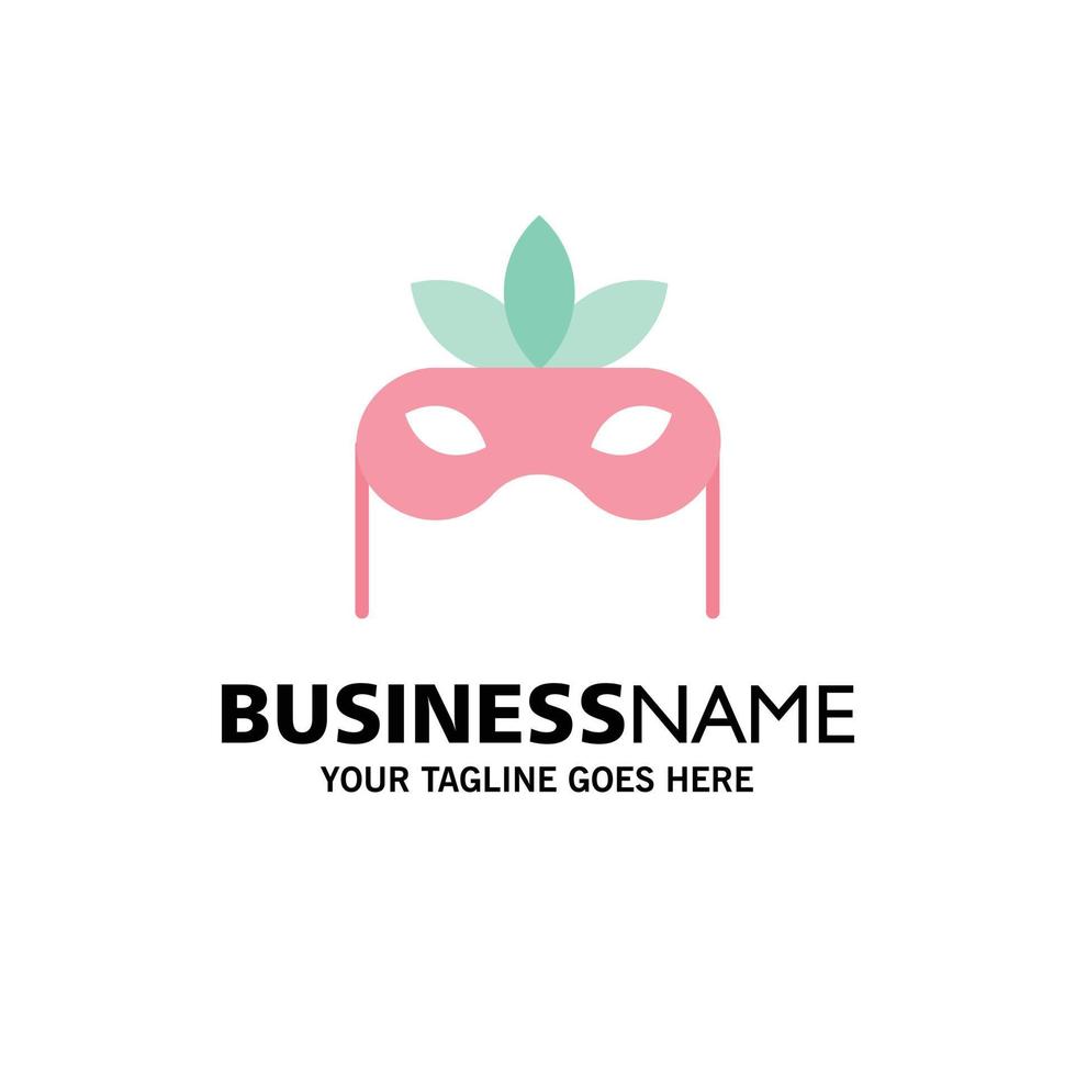 Kostüm Maske Maskerade Business Logo Vorlage flache Farbe vektor