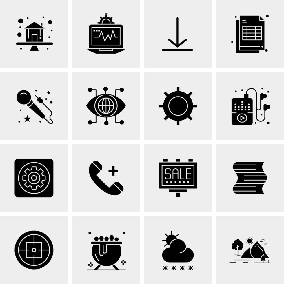 16 universelle Business-Icons Vektor kreative Icon-Illustration zur Verwendung in Web- und Mobilprojekten