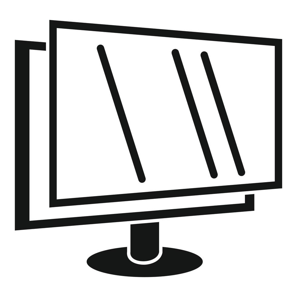 Monitorschutzglas-Symbol, einfacher Stil vektor