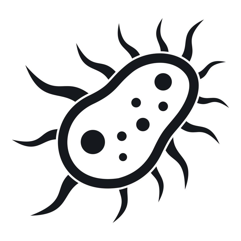 bakterie tusenfoting ikon, enkel stil vektor