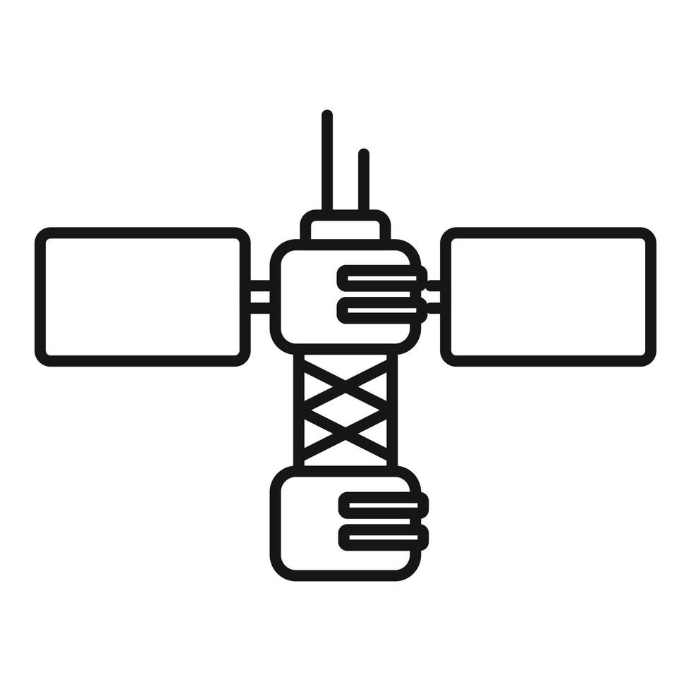 Panel Raumstation Symbol Umrissvektor. Satelliten-Raumschiff vektor