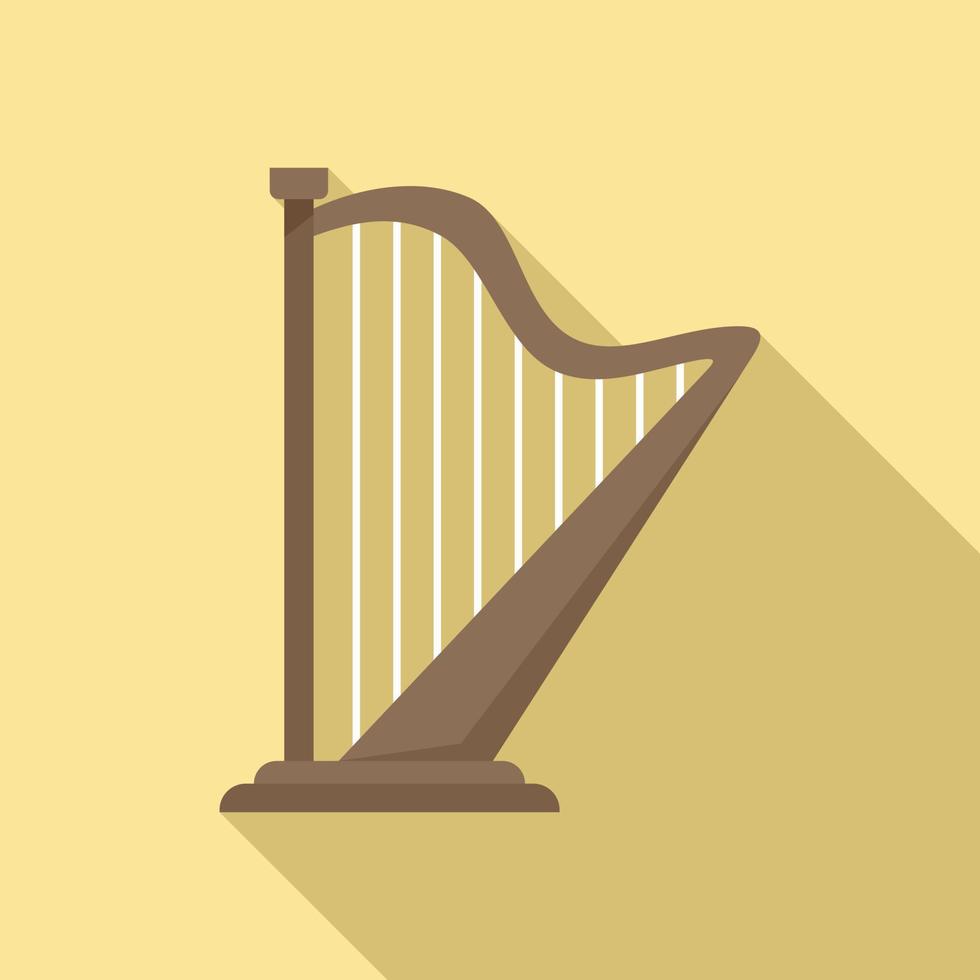 Harfe irische Ikone, flacher Stil vektor