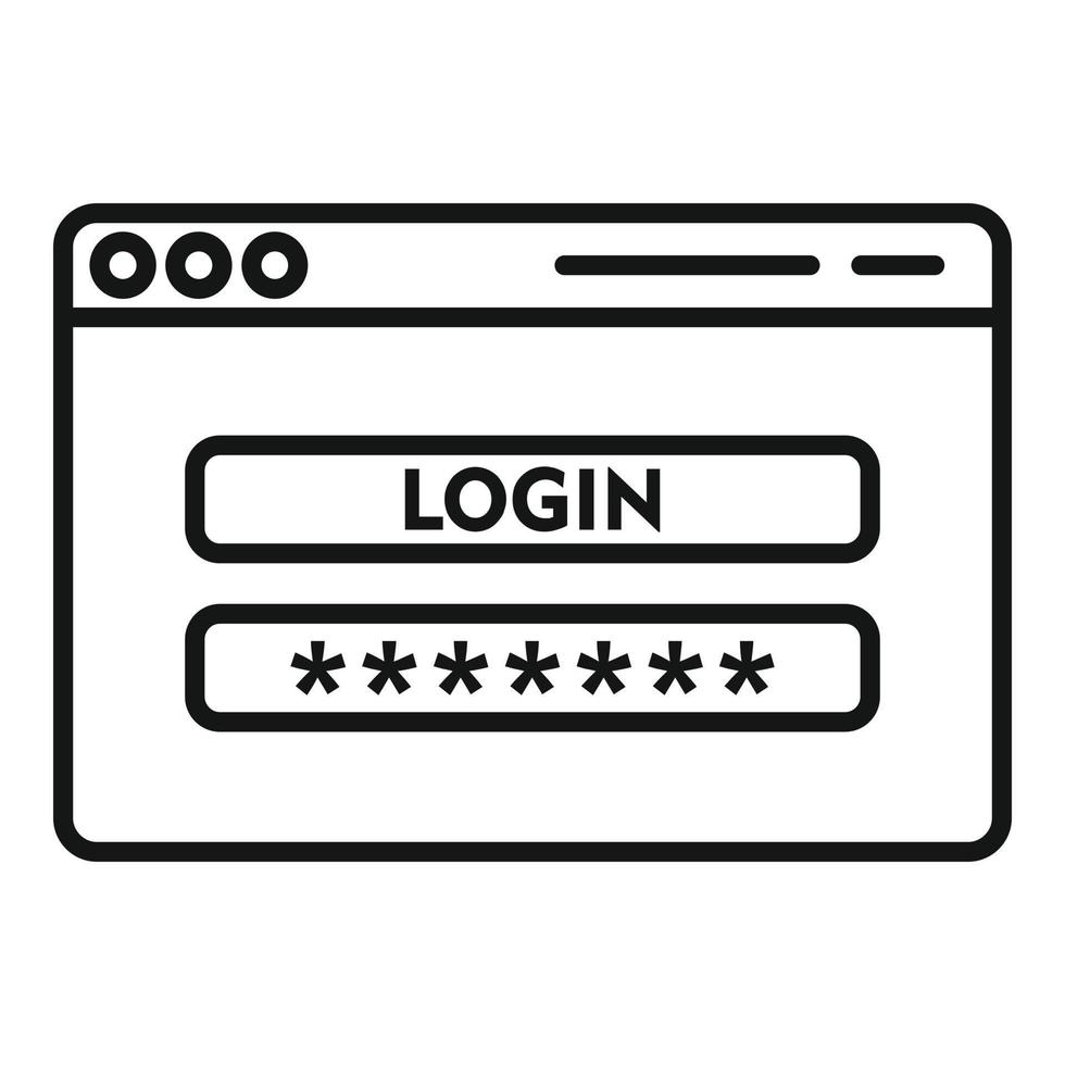 Login-Symbol für persönliche Informationen, Umrissstil vektor