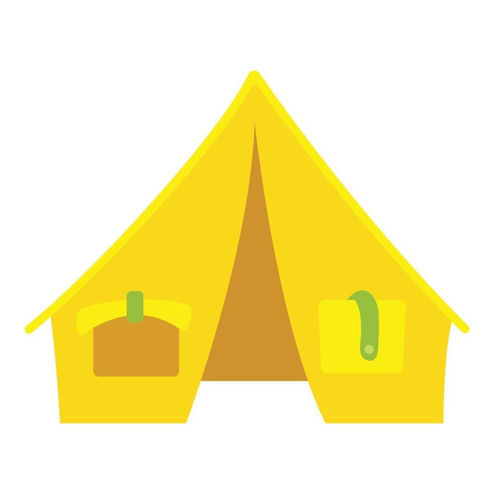 Gelbes Zelt-Symbol, Cartoon-Stil vektor