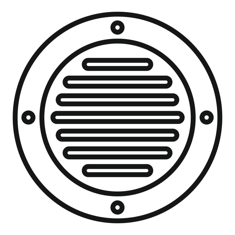 runda ventilation ikon, översikt stil vektor