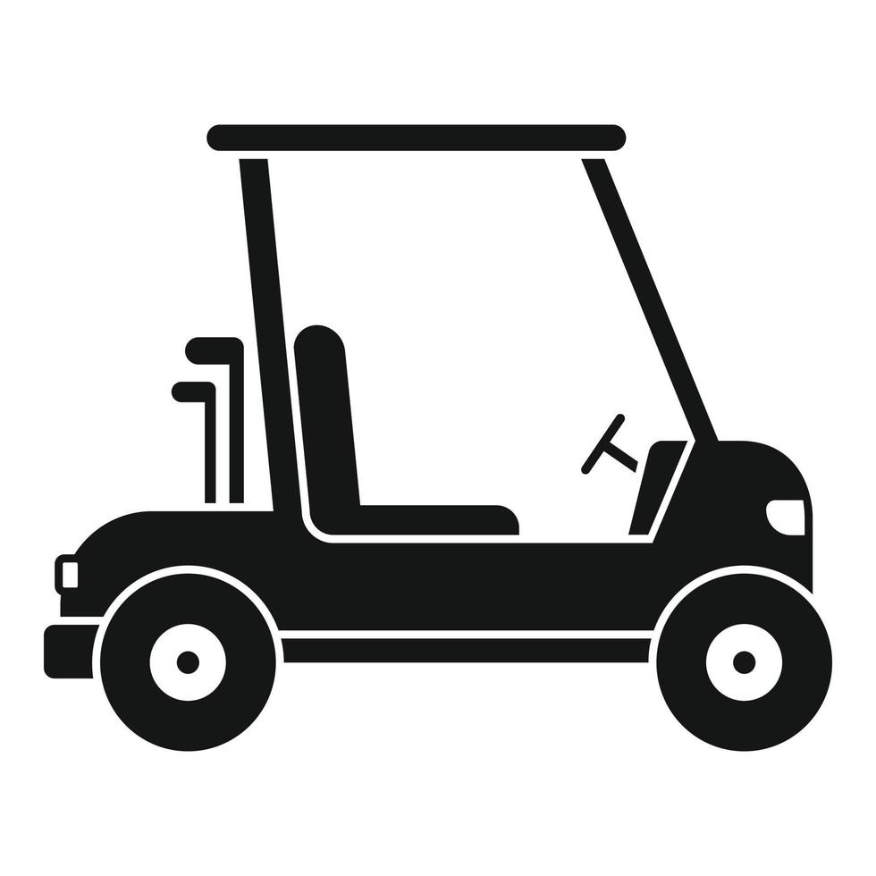 golf vagn kör ikon, enkel stil vektor