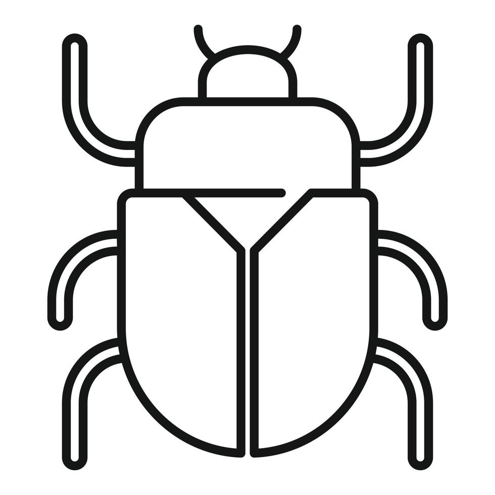 egyptisk scarab skalbagge ikon, översikt stil vektor