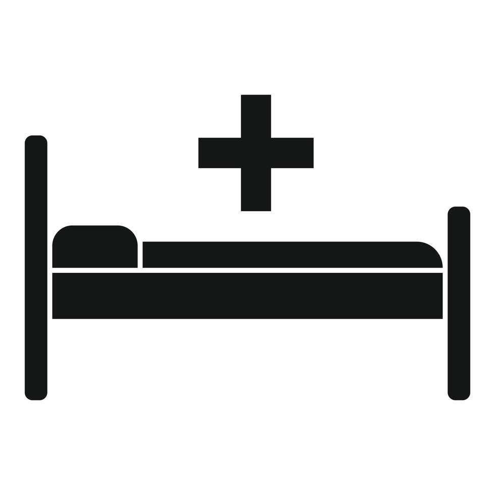 sjukhus säng ikon, enkel stil vektor