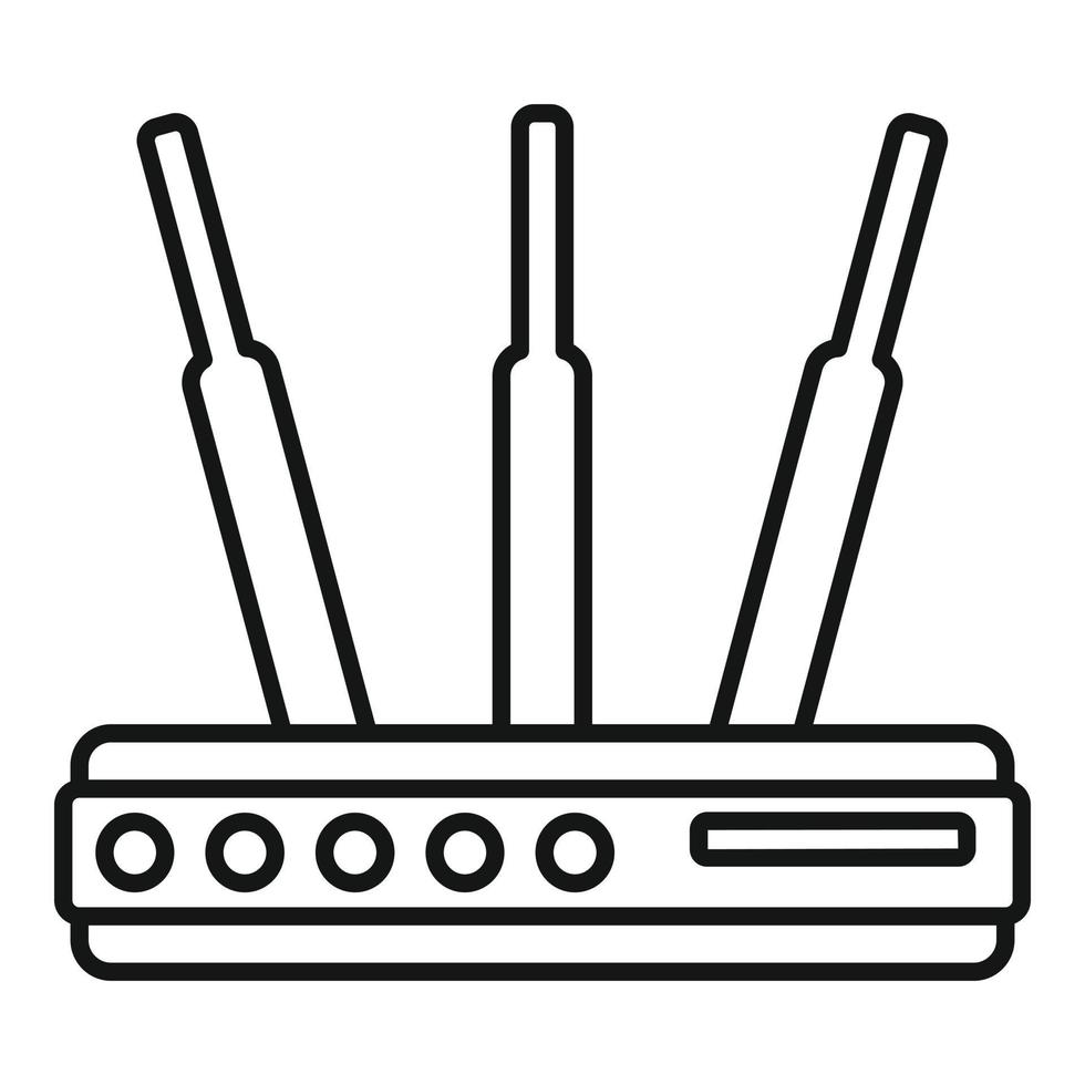 Router-Hub-Symbol, Umrissstil vektor