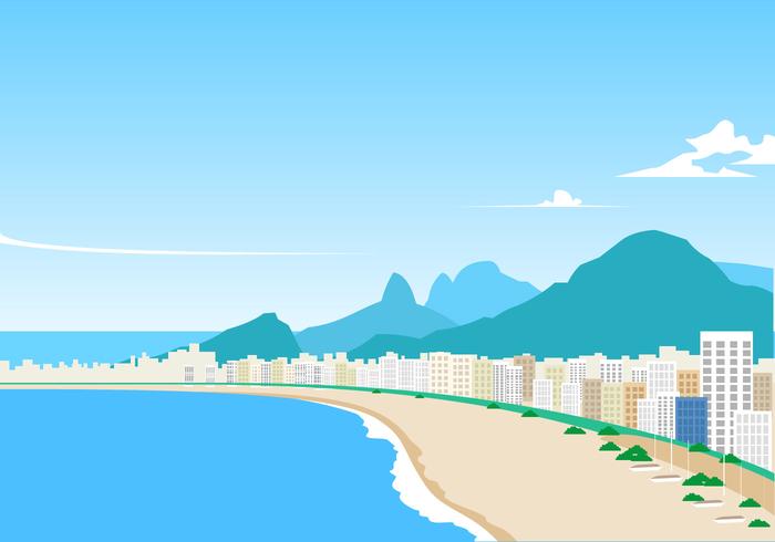 Landskap av Copacabana Gratis Vector