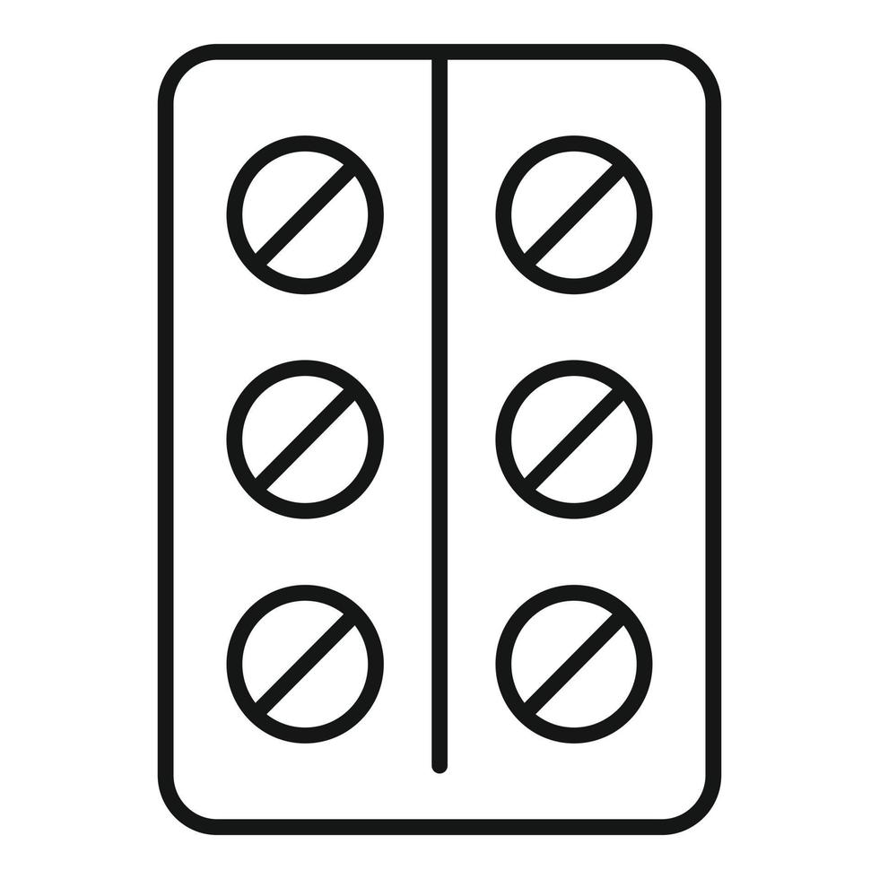 Tablets-Pack-Symbol, Umrissstil vektor