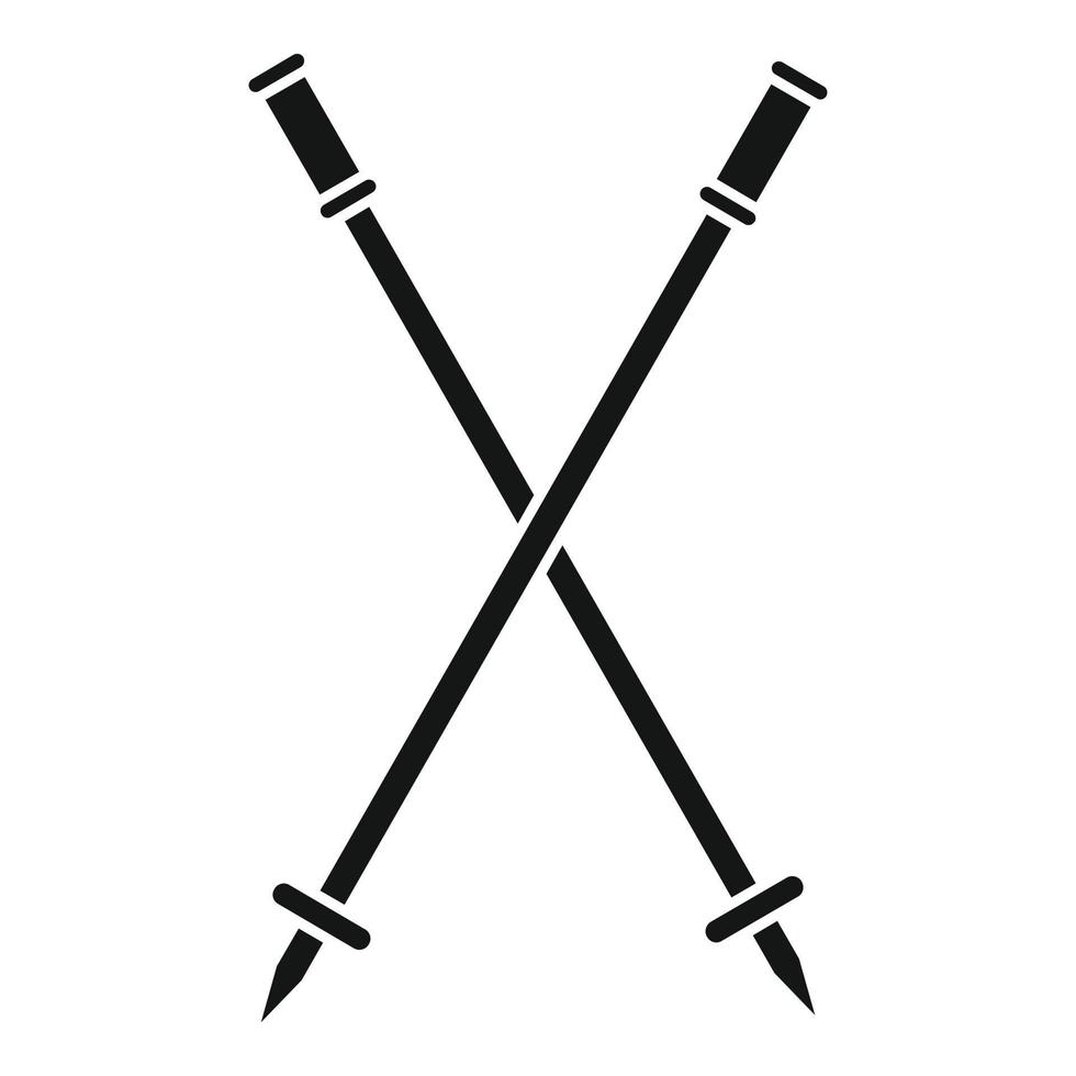 Skistöcke-Symbol, einfacher Stil vektor