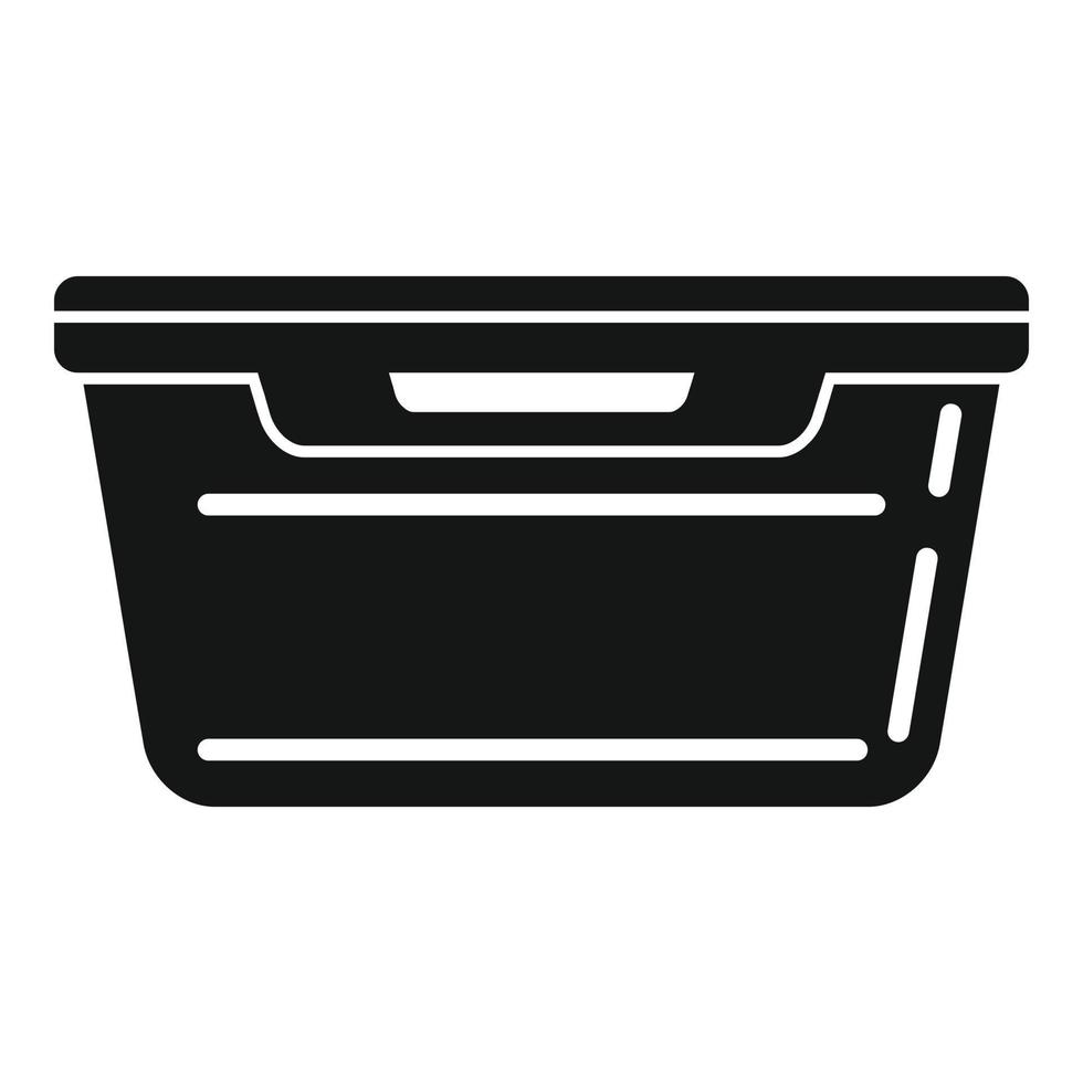 Lebensmittel-Plastikbox-Symbol, einfacher Stil vektor