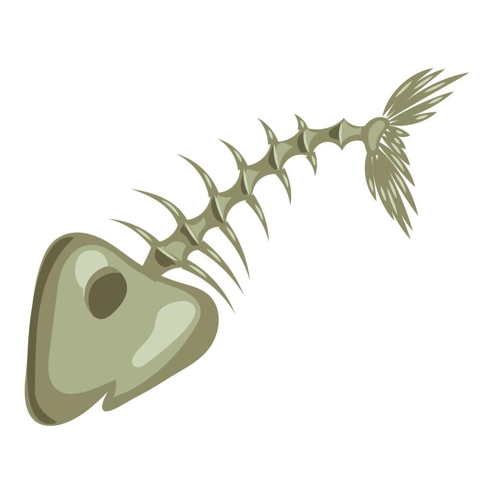 fisk ben ikon, tecknad serie stil vektor