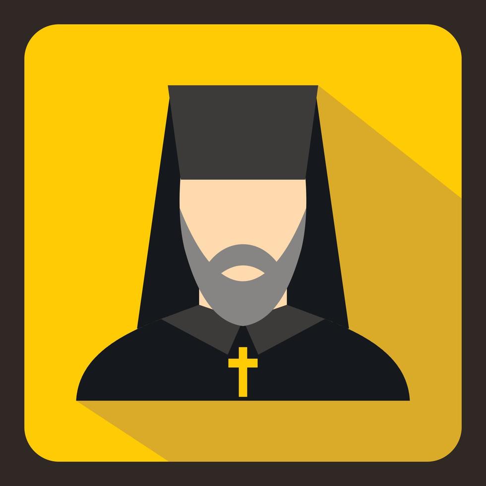 ortodox präst ikon, platt stil vektor
