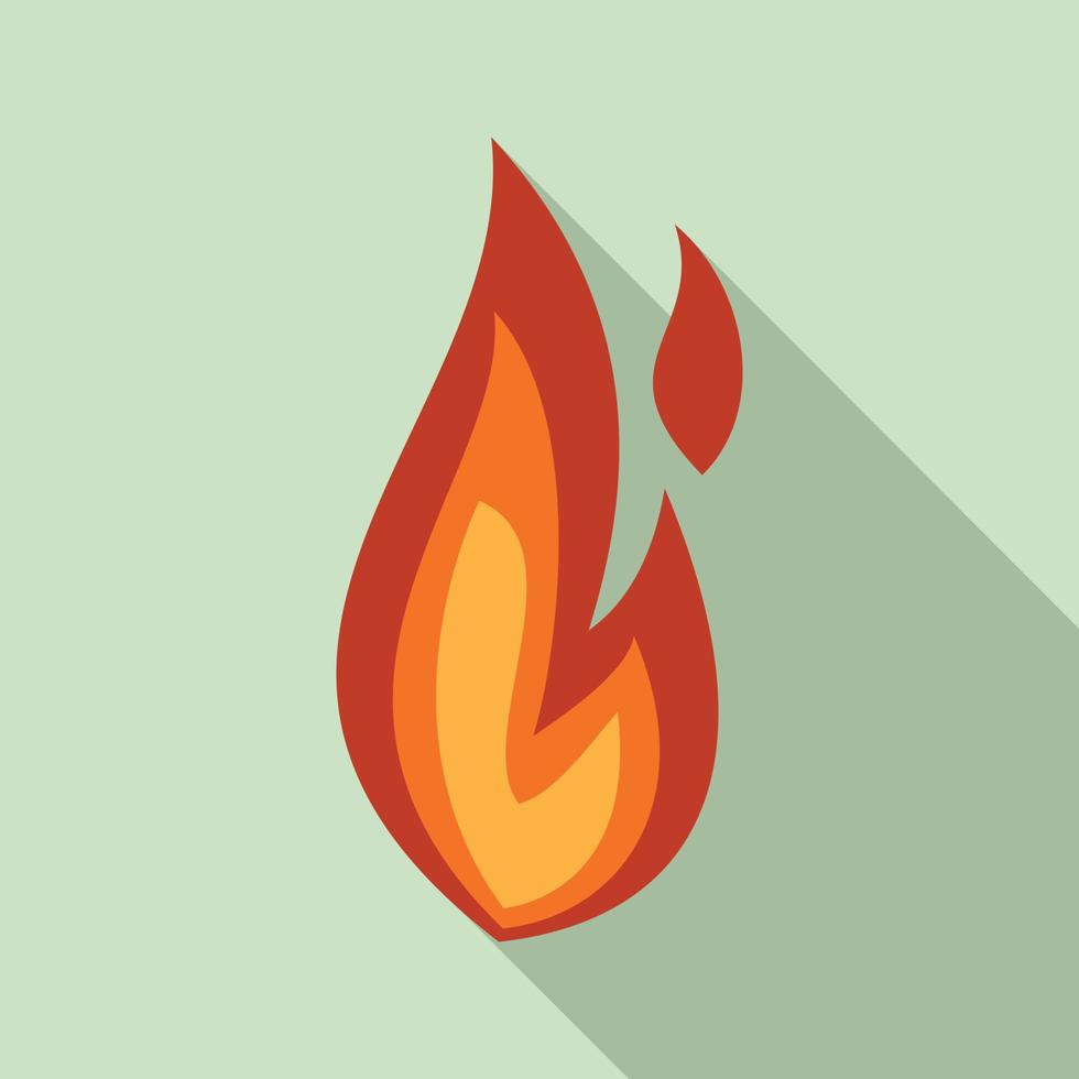 brand flamma lägereld ikon, platt stil vektor