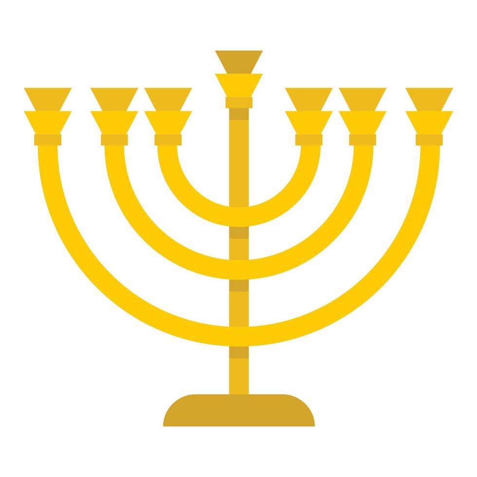 jüdische menorah mit kerzenikone, flache art vektor