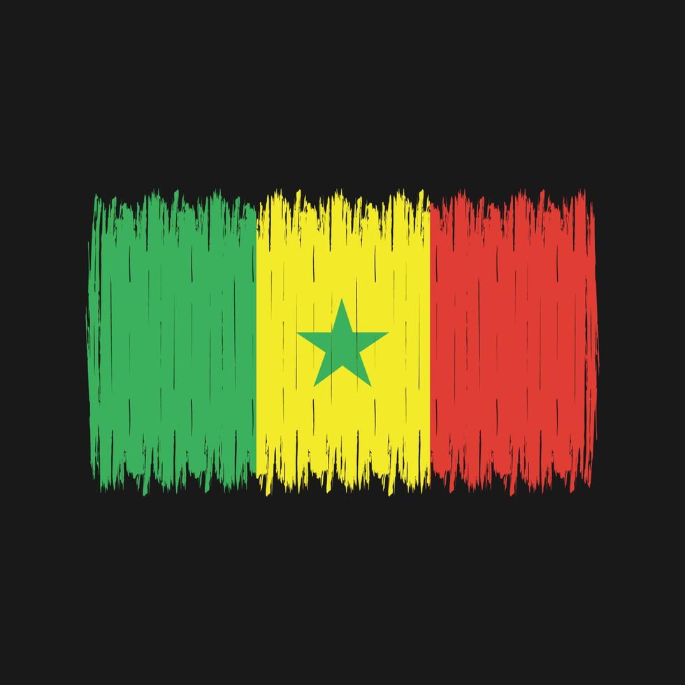 senegal flagga borste vektor