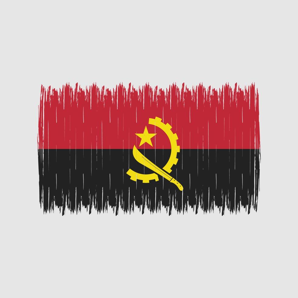 Angola Flaggenpinsel vektor