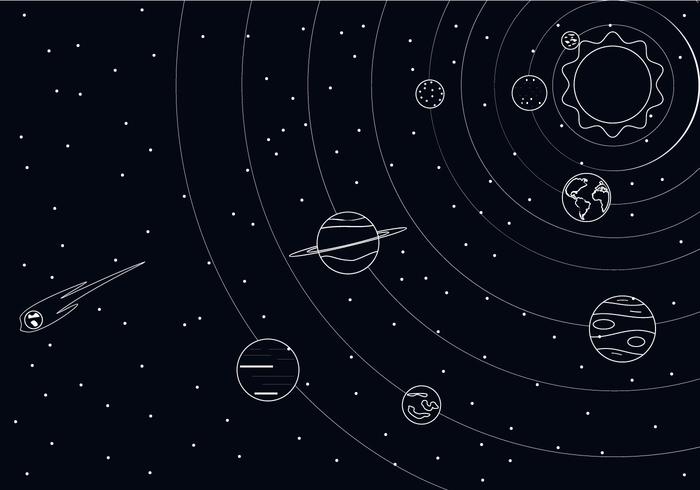 Umreißen Sonnensystem Free Vector