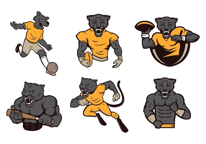 Gratis Panthers Mascot Vector