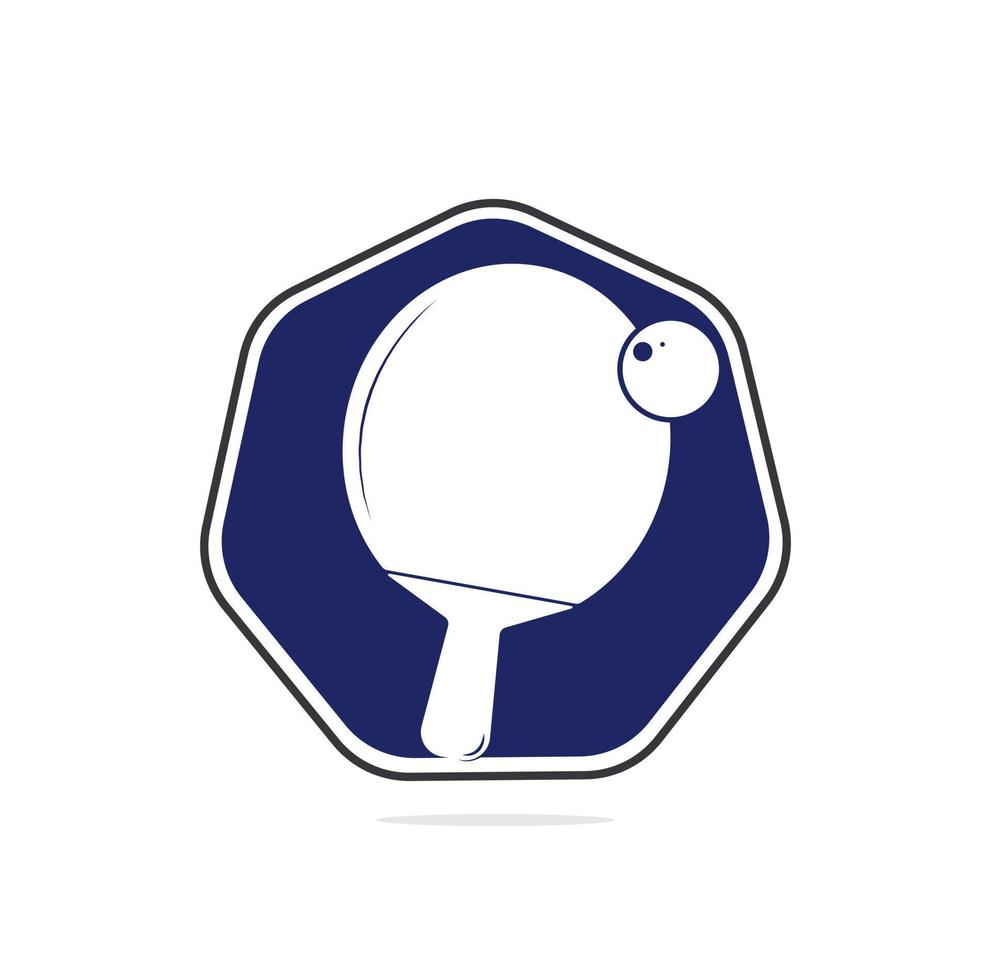 tabell tennis racketar med boll logotyp vektor illustration. tabell tennis retro logotyp eller ping pong sport klubb årgång märka vektor.