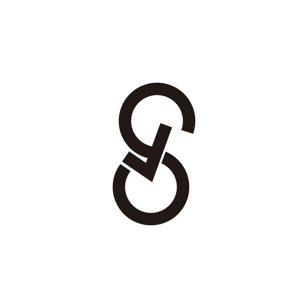 brev s eller v logotyp ikon design mall platt vektor